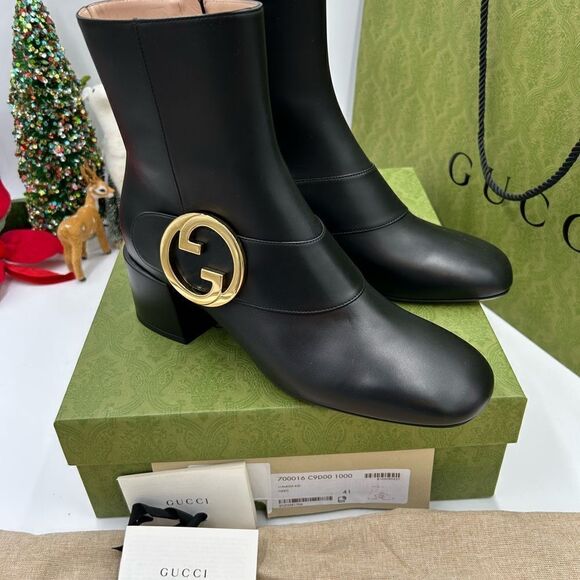 Women’s Gucci, Leather GG Blondie, 55 mm ankle boots size 41 made in Italy - Picture 12 of 12